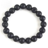 Bracelet de perles de lave, lave volcanique, unisexe, noire cm, Vendu par PC
