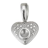 Stainless Steel Pendant Setting, Heart, DIY, original color 3.5mm Approx 6mm 