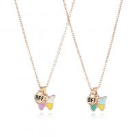 Fashion Necklace Jewelry, Zinc Alloy, Butterfly, 2 pieces & for children & enamel, mixed colors .5 cm 