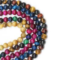 Tiger Eye Beads, Round, natural, dyed & DIY cm 