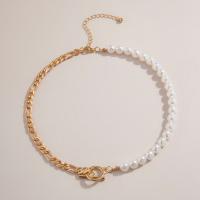 Collier de perles en plastique, alliage de zinc, avec perle de plastique, avec 2.7 lnch chaînes de rallonge, Placage, pour femme, plus de couleurs à choisir Environ 14.9 pouce, Vendu par brin