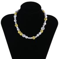 Collier de perles en plastique, perle de plastique, avec argile de polymère, avec 3.9 lnch chaînes de rallonge, Placage, pour femme, plus de couleurs à choisir Environ 12 pouce, Vendu par PC