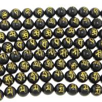 Natural Black Agate Beads, Round 