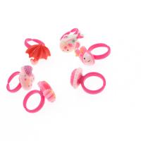 Children Finger Ring, Acrylic, Animal, for children, pink 