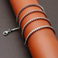 Fashion Stainless Steel Necklace Chain, polished, DIY & box chain, original color 