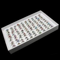 ラインス トーン亜鉛合金指のリング, 亜鉛合金, 女性用 & ライン石のある, 彩色 100パソコン/ボックス, 売り手 ボックス