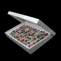 Edelstein Zink Legierung Fingerring, Zinklegierung, mit Naturstein, Einstellbar & unisex, gemischte Farben, 200x200x30mm, 100PCs/Box, verkauft von Box