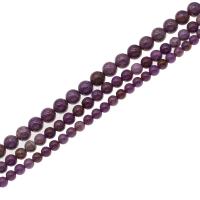 натуральный лепидолит Бусины, Круглая, DIY, фиолетовый, длина:38 см, продается Strand