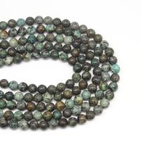 Naturelles perles Turquoise africaines, Rond, DIY & normes différentes pour le choix, vert cm, Vendu par brin