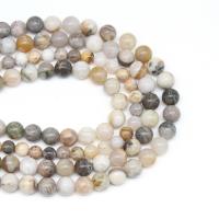 Natural Bamboo Agate Beads, Round, DIY mixed colors cm 
