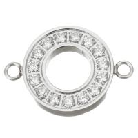 Stainless Steel Charm Connector, fashion jewelry & with 15 pcs rhinestone & DIY, original color Approx 1.5mm 