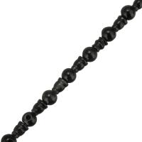 Negro obsidiana granos, Negro, 8mm,7x6x6mm, longitud:aproximado 6.5 Inch, Vendido por Sarta