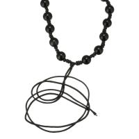 Связка ожерелей, Обсидиан, Регулируемый & Мужская, черный, 6mm, длина:Приблизительно 21-28 дюймовый, продается PC