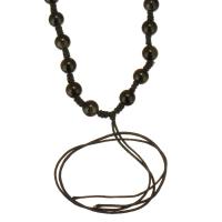Schnur Halsband, Gold- Obsidian, Einstellbar & unisex, schwarz, 6mm, Länge:ca. 23-32 ZollInch, verkauft von PC