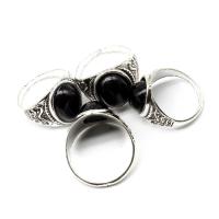 Resin Zinc Alloy Finger Ring, with Resin, Unisex, silver color 