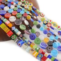 Millefiori Slice Lampwork Beads, polished, DIY mixed colors cm 