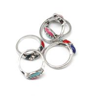 Rhinestone Zinc Alloy Finger Ring, with Resin, for woman & with rhinestone, mixed colors 