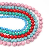 Perles en Turquoise synthétiques, Rond, Placage, DIY & normes différentes pour le choix, plus de couleurs à choisir cm, Vendu par brin