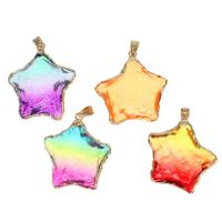 Crystal Brass Pendants, with Crystal, Star 