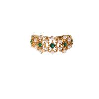 Messing Open -Finger-Ring, mit Kunststoff Perlen, goldfarben plattiert, Modeschmuck & für Frau, 8mm, verkauft von PC