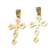 Stainless Steel Cross Pendants, golden 