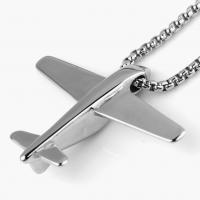 Stainless Steel Pendants, 316L Stainless Steel, Airplane, plated, with letter pattern & for woman & hollow 