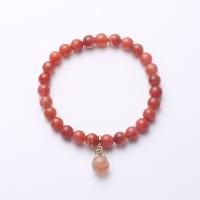 Yunnan Red Agate Bracelet, 14K gold-filled, anti-fatigue & for woman, 6.5mm,14-15cm 