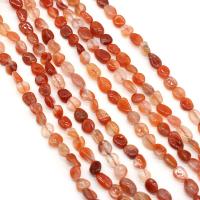 Perles Agates rouges naturelles, agate rouge, pepite, DIY, rouge, 6-8mm cm, 50- Vendu par brin
