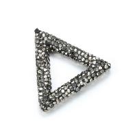 Cubic Zirconia Micro Pave Brass Beads, Triangle, plated, micro pave cubic zirconia 