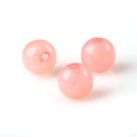 Imitation Gemstone Acrylic Beads, Round, polished, DIY pink 