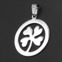 Stainless Steel Clover Pendant, Round, original color 