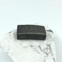 Rechteck Edelstahl Magnetverschluss, plattiert, poliert & DIY, schwarz, 27x9.49mm, Innendurchmesser:ca. 13.5x6mm, verkauft von PC[