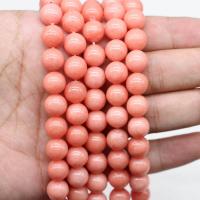 Single Gemstone Beads, Natural Stone, Round, polished, Natural & DIY reddish orange .96 Inch 
