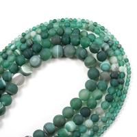 Natural Green Agate Beads, Round, polished, DIY & frosted .96 Inch 