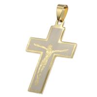 Stainless Steel Cross Pendants, Crucifix Cross, golden 
