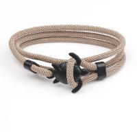 Fashion Jewelry Bracelet, Zinc Alloy, with Polyester Cord, gun black plated, three layers & dyed & Unisex Approx 23.62 Inch 
