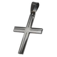 Stainless Steel Cross Pendants, black 