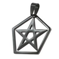 Stainless Steel Star Pendant, Polygon, black 