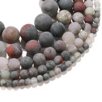 Perles de jaspe sanguin, Bloodstone africain, Rond, poli, Naturel & DIY & normes différentes pour le choix & givré .96 pouce, Vendu par brin