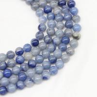 Blauer Aventurin , rund, poliert, Natürliche & DIY & verschiedene Größen vorhanden, Länge:14.96 ZollInch, verkauft von Strang