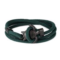 Milan Cord Bracelet, with Zinc Alloy, gun black plated, dyed & Unisex Approx 24.8 Inch 