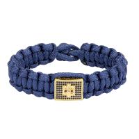 Survival Bracelets, Nylon Cord, with Brass, Unisex & micro pave cubic zirconia Approx 7.48 Inch 