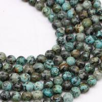 Naturelles perles Turquoise africaines, Rond, poli, DIY & normes différentes pour le choix .96 pouce, Vendu par brin