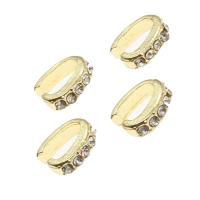 Earring Cuff and Wraps, Zinc Alloy, with rhinestone, golden 