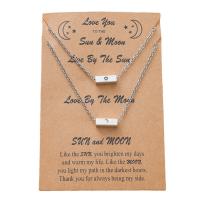 Couple Zinc Alloy Necklace, with 2.75inch extender chain, Rectangle, antique silver color plated, 2 pieces & oval chain & for couple Approx 18.1 Inch 