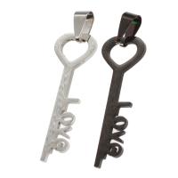 Edelstahl Stein Anhänger, Schlüssel, keine, 40x13x1mm, verkauft von PC