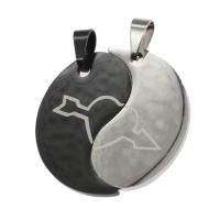 Stainless Steel Couple Pendant, Heart, mixed colors 