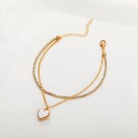 Cubic Zirconia Zinc Alloy Bracelet, fashion jewelry & for woman & with rhinestone, gold 