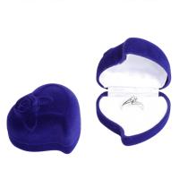 Бархатная коробочка для кольца, Бархат, с пластик, Сердце, разные стили для выбора продается PC