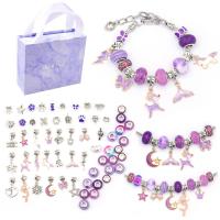 DIY Bracelet Beads Set, Crystal, with Zinc Alloy, Christmas Design & enamel & with rhinestone Approx 6.3 Inch 